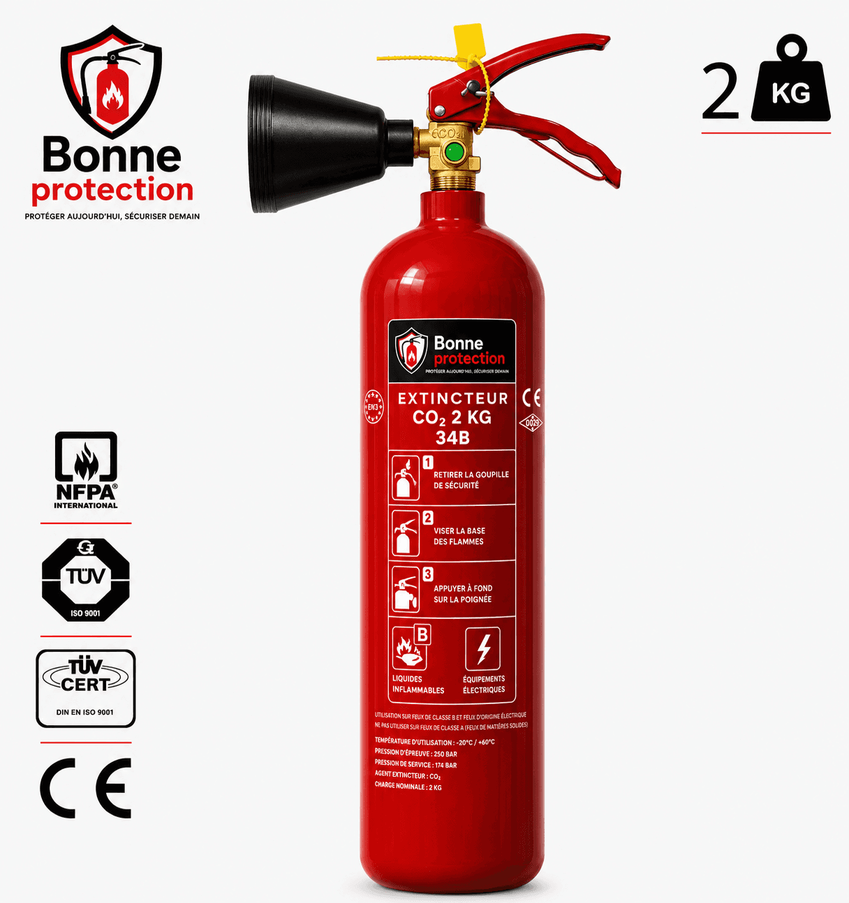 Extincteur à CO2 2kg