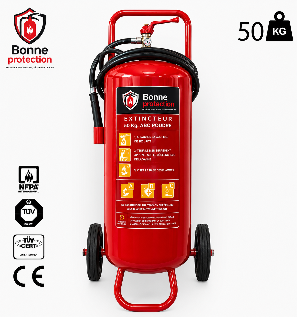 Extincteur à poudre polyvalente ABC 50kg