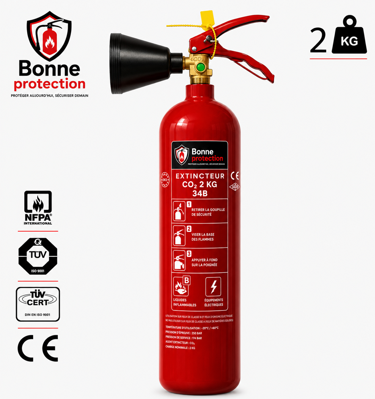 Extincteur à CO2 2kg